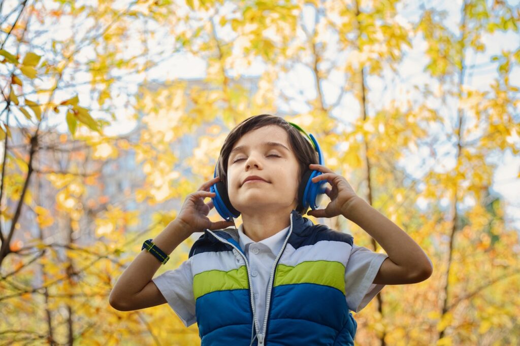 boy listening music
